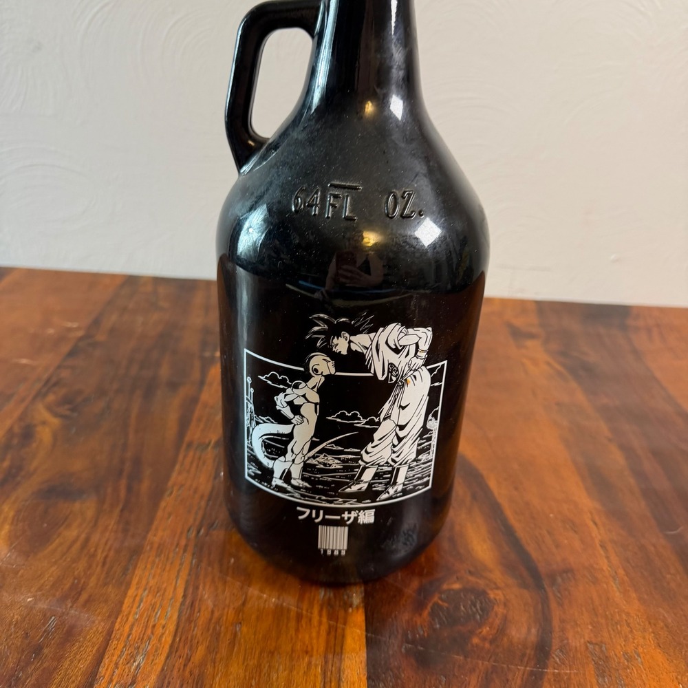 Dragon Ball Z Goku vs Frieza Black Glass Growler 64oz Just Funky Anime Jug